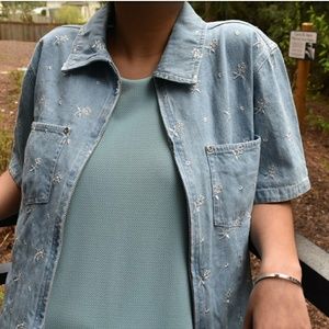 Denim zippered shirt